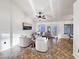 Bright living room with vaulted ceilings, neutral color palette, and a view of the dining area at 2800 Linkview Dr, Las Vegas, NV 89134