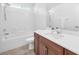 Clean bathroom with a shower/tub combo and modern vanity at 5266 Sherwood Forest Ln, Las Vegas, NV 89122