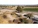 This aerial shot showcases the property's location near agricultural land and transportation routes at 2925 Rice St, Logandale, NV 89021