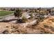 This captivating aerial shot shows the property's placement near lush farmland, highlighting its serene location at 2925 Rice St, Logandale, NV 89021