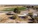 An aerial view of the property, showing the home's layout in a rural setting at 2925 Rice St, Logandale, NV 89021