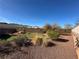 This backyard features desert landscaping with an artificial turf putting green and mature trees at 2710 Mustang Pass St, Laughlin, NV 89029