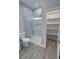 Bathroom with a walk-in shower, toilet and linen closet at 2750 Zephyr Ave, Pahrump, NV 89048