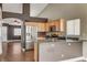 View of the kitchen showcasing stainless steel appliances and granite countertops at 5217 Yellow Dawn Ct, Las Vegas, NV 89130