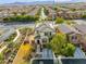 Beautiful aerial view of a well-maintained home with solar panels and landscaped front yard at 7579 Harwich Bay Ave, Las Vegas, NV 89179