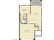 Floorplan showcasing the layout of the 2-bay garage, bedroom, den, and bath on the first floor at 7579 Harwich Bay Ave, Las Vegas, NV 89179