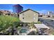 Overhead shot of community spa with city views, lush landscaping, and lounge seating at 4200 S Valley View Blvd # 3030, Las Vegas, NV 89103