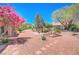 Expansive backyard featuring desert landscaping and mature trees at 3013 Sungold Dr, Las Vegas, NV 89134