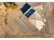 Overhead view of the house and surrounding yard at 3490 S Adobe Ct, Pahrump, NV 89048