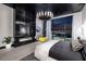 Luxurious bedroom with fireplace, city views, and elegant modern decor at 500 Overlook Rim Dr, Henderson, NV 89012