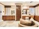 Primary bathroom with double sinks, vanity area, and walk-in shower at 373 Via Sonador, Henderson, NV 89012