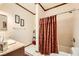 Clean bathroom with tub, shower, and updated vanity at 373 Via Sonador, Henderson, NV 89012