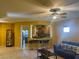 Open floor plan showcases the connection between the living room and kitchen areas at 4036 Shetland Pony St, Las Vegas, NV 89122