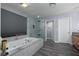 Elegant bathroom with a large soaking tub and shower at 440 Probst, Las Vegas, NV 89110