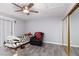 Bedroom with a zebra-striped bed and a recliner chair at 440 Probst, Las Vegas, NV 89110