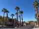 Gated community entrance with palm trees and residential buildings at 2110 Los Feliz St # 1097, Las Vegas, NV 89156