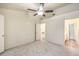 Bedroom with ceiling fan and access to bathroom at 2725 S Nellis Blvd # 2096, Las Vegas, NV 89121