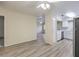 Dining area with kitchen access and laminate flooring at 2725 S Nellis Blvd # 2096, Las Vegas, NV 89121