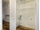 Compact laundry closet with shelving and hookups at 3790 Shirebrook Dr # 98, Las Vegas, NV 89115