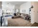 L-shaped living room with large windows and a cozy atmosphere at 2525 Kirkmichael Ln, Henderson, NV 89014