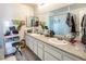 Bathroom with double vanity, granite countertops and a shower/tub combo at 3544 Sandcliff Ln, Las Vegas, NV 89121
