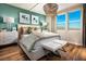 Main bedroom with mountain views and stylish decor at 10356 Aquila Crest Ave, Las Vegas, NV 89166