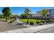 Landscaped community green space with walking path at 4132 Spring Storm Ave, North Las Vegas, NV 89081
