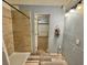 Bathroom featuring a light brown shower and unfinished walls at 2510 N Woodchips Rd, Pahrump, NV 89060