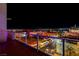 Balcony with city views at night at 150 Las Vegas Blvd # 814, Las Vegas, NV 89101