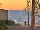 Las Vegas Strip view from backyard at sunset at 2609 Via Napoli, Henderson, NV 89044