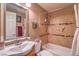 Clean bathroom with tub, shower, and updated vanity at 2925 Wigwam Pkwy # 2021, Henderson, NV 89074