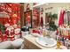 Bathroom with shower/tub, sink, and Christmas-themed decor at 4245 Seville St, Las Vegas, NV 89121