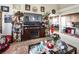 Living room with a built-in electric fireplace and decor at 4245 Seville St, Las Vegas, NV 89121