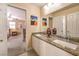 Bathroom with double vanity and granite countertops at 1590 Sabatini Dr, Henderson, NV 89052