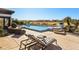 Stunning pool and spa with a waterfall feature at 1529 Villa Rica Dr, Henderson, NV 89052