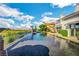 Tranquil backyard featuring an infinity edge pool overlooking manicured greens, perfect for relaxation at 1529 Villa Rica Dr, Henderson, NV 89052