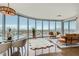 Modern dining area with glass table and city views at 322 Karen Ave # 2007, Las Vegas, NV 89109