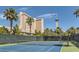 Well-maintained tennis court with city views at 322 Karen Ave # 2007, Las Vegas, NV 89109