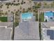 Aerial view of backyard oasis with sparkling pool and spa at 31 Vista Outlook St, Henderson, NV 89011