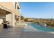 Modern pool and spa with mountain view at 31 Vista Outlook St, Henderson, NV 89011