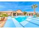 Resort-style pool with expansive patio and seating areas at 5527 Breecher Ave, Las Vegas, NV 89131