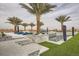 Multi-level pool area with steps and modern stonework at 4160 W Ford Ave, Las Vegas, NV 89139