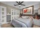 Comfortable main bedroom featuring a ceiling fan and closet at 713 Antelope Way, Las Vegas, NV 89145