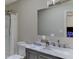 Clean bathroom with marble vanity and shower at 1818 Waldman Ave, Las Vegas, NV 89102