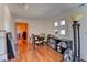 Small breakfast area with glass table and four chairs at 1818 Waldman Ave, Las Vegas, NV 89102