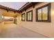 A covered upper balcony showcases a tranquil outdoor retreat with picturesque mountain views in the distance at 19 Rue Grimaldi Way, Henderson, NV 89011