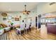 Dining room with farmhouse table and access to backyard at 3698 Rawhide Ct, Las Vegas, NV 89120