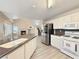 Modern kitchen with stainless steel appliances and white cabinets at 504 Landra Ln, Henderson, NV 89015