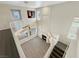 High ceiling living room with fireplace, and views from the second floor at 504 Landra Ln, Henderson, NV 89015