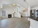 Bright living room featuring a fireplace and high ceilings at 504 Landra Ln, Henderson, NV 89015